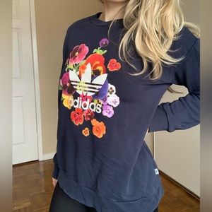 Adidas Floral Print Crewneck Sweater
